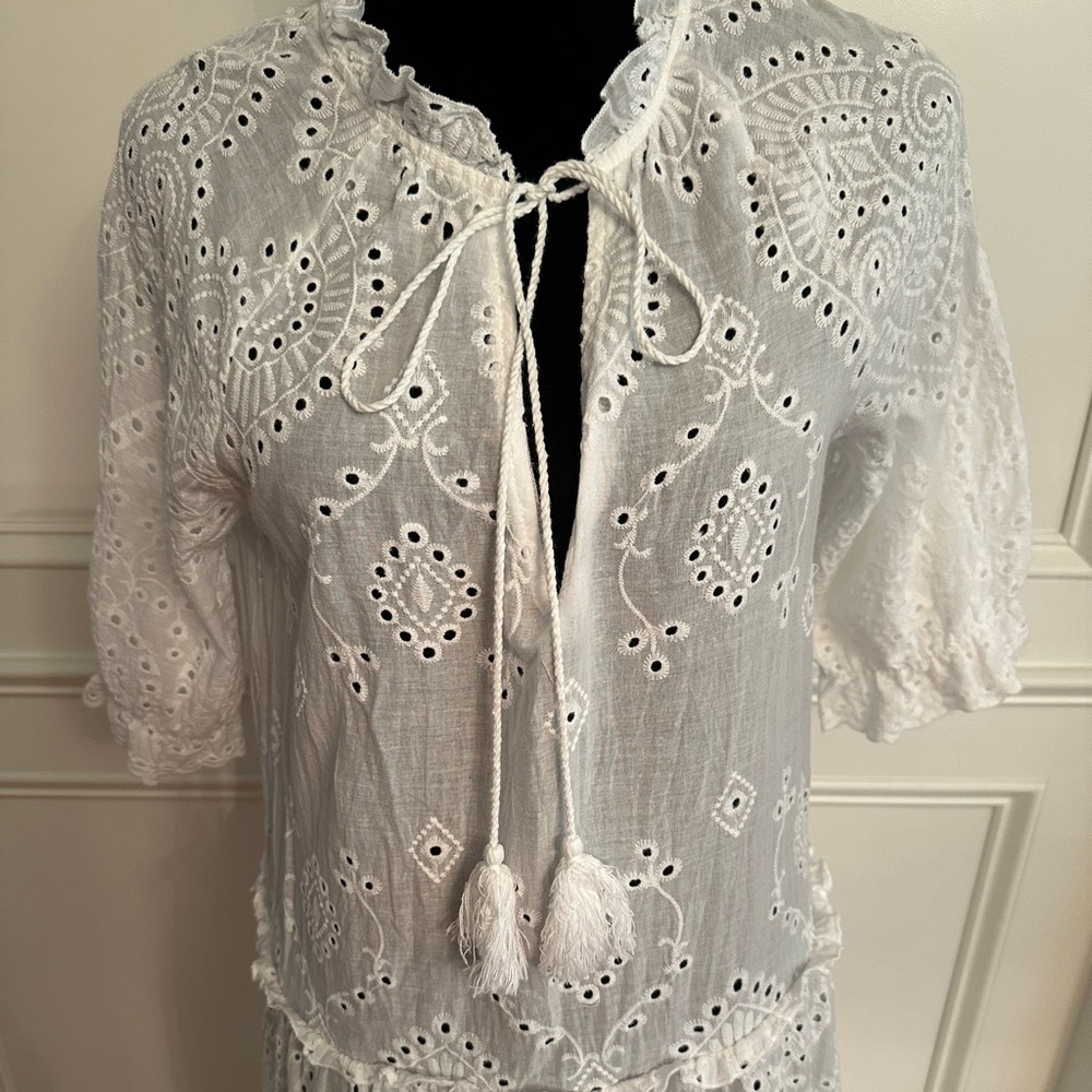 White Eyelet Lace Women Top
